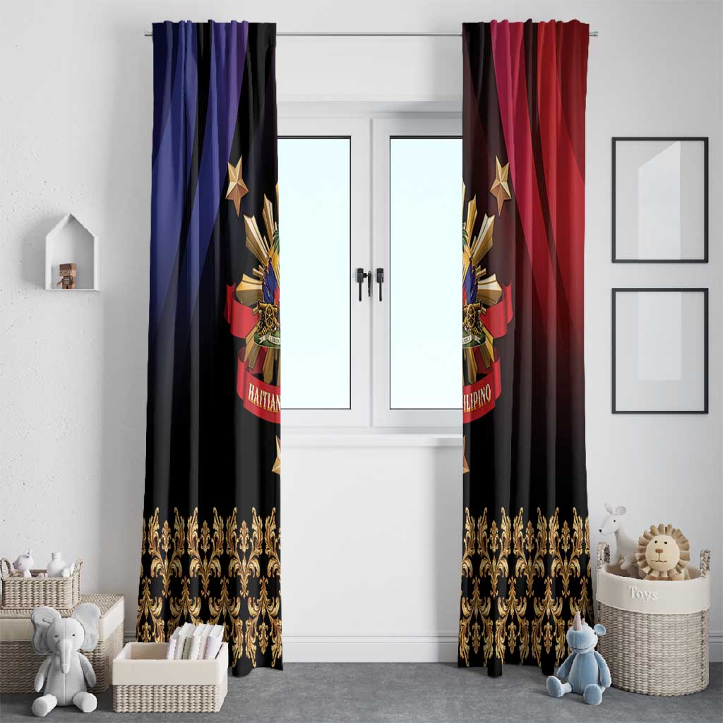 Haiti And Philippines Window Curtain Haitian Filipino Heritage Crest