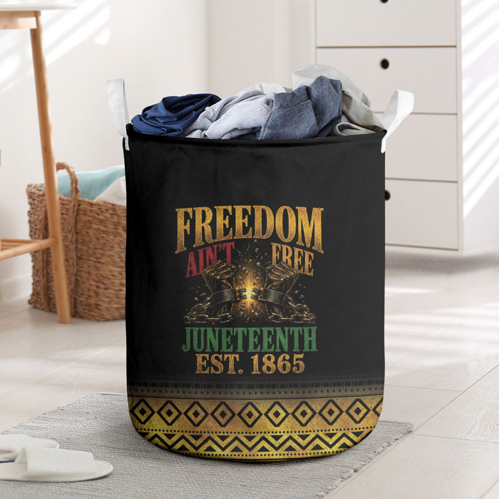 Juneteenth 1865 Laundry Basket Freedom Ain't Free