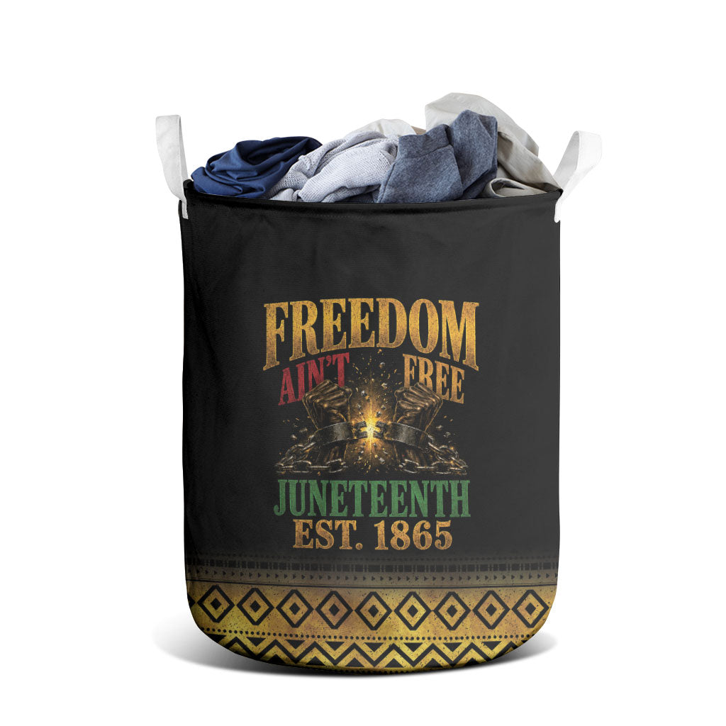 Juneteenth 1865 Laundry Basket Freedom Ain't Free
