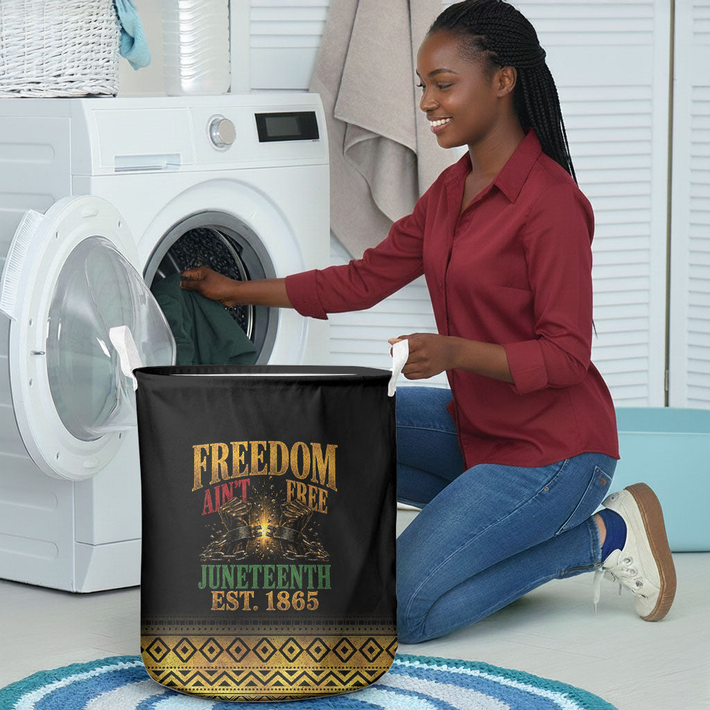 Juneteenth 1865 Laundry Basket Freedom Ain't Free