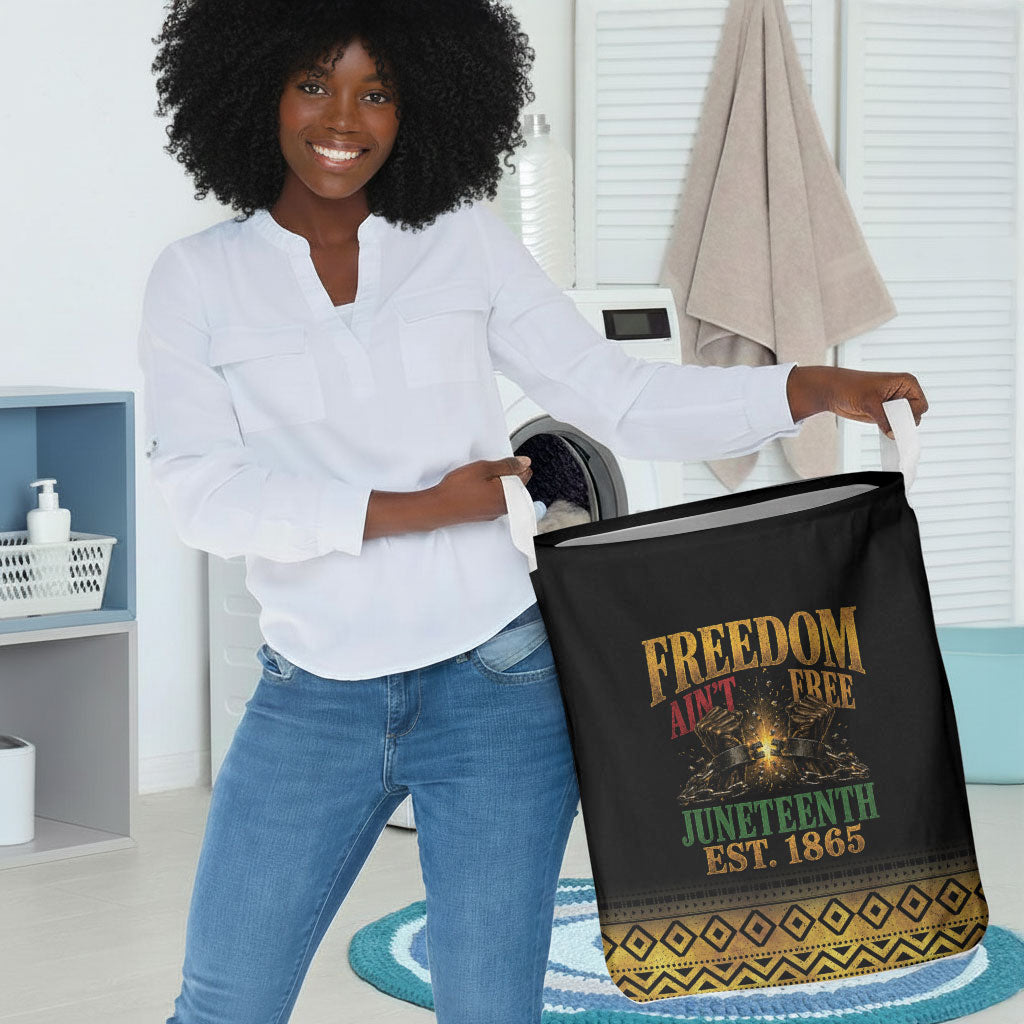 Juneteenth 1865 Laundry Basket Freedom Ain't Free