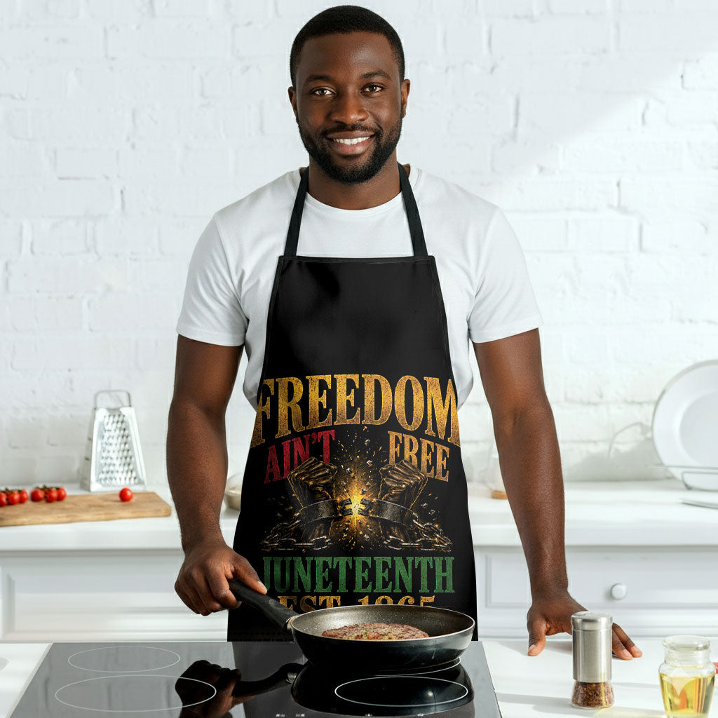 Juneteenth 1865 Apron Freedom Ain't Free