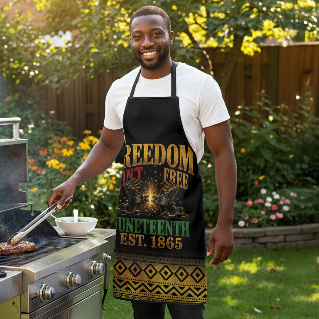 Juneteenth 1865 Apron Freedom Ain't Free