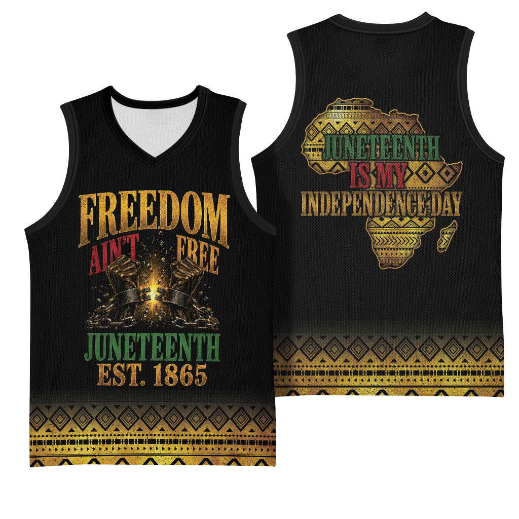 Juneteenth 1865 Basketball Jersey Freedom Ain't Free
