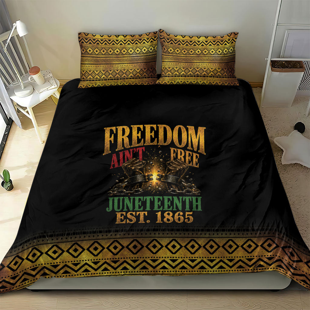 Juneteenth 1865 Bedding Set Freedom Ain't Free