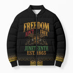 Juneteenth 1865 Bomber Puffer Jacket Freedom Ain't Free