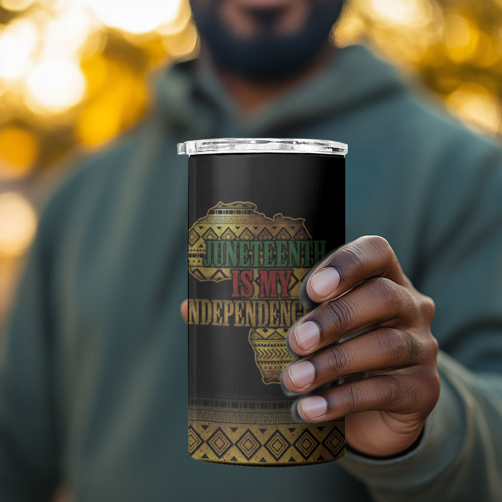 Juneteenth 1865 4 in 1 Can Cooler Tumbler Freedom Ain't Free