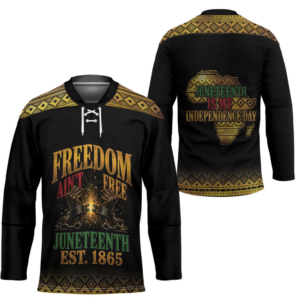 Juneteenth 1865 Hockey Jersey Freedom Ain't Free