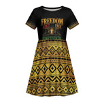 Juneteenth 1865 Kid Short Sleeve Dress Freedom Ain't Free