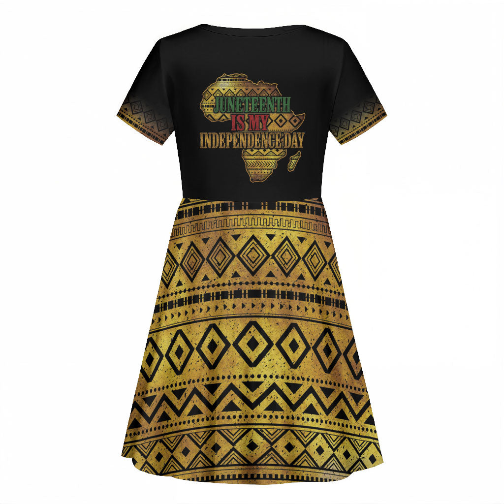 Juneteenth 1865 Kid Short Sleeve Dress Freedom Ain't Free