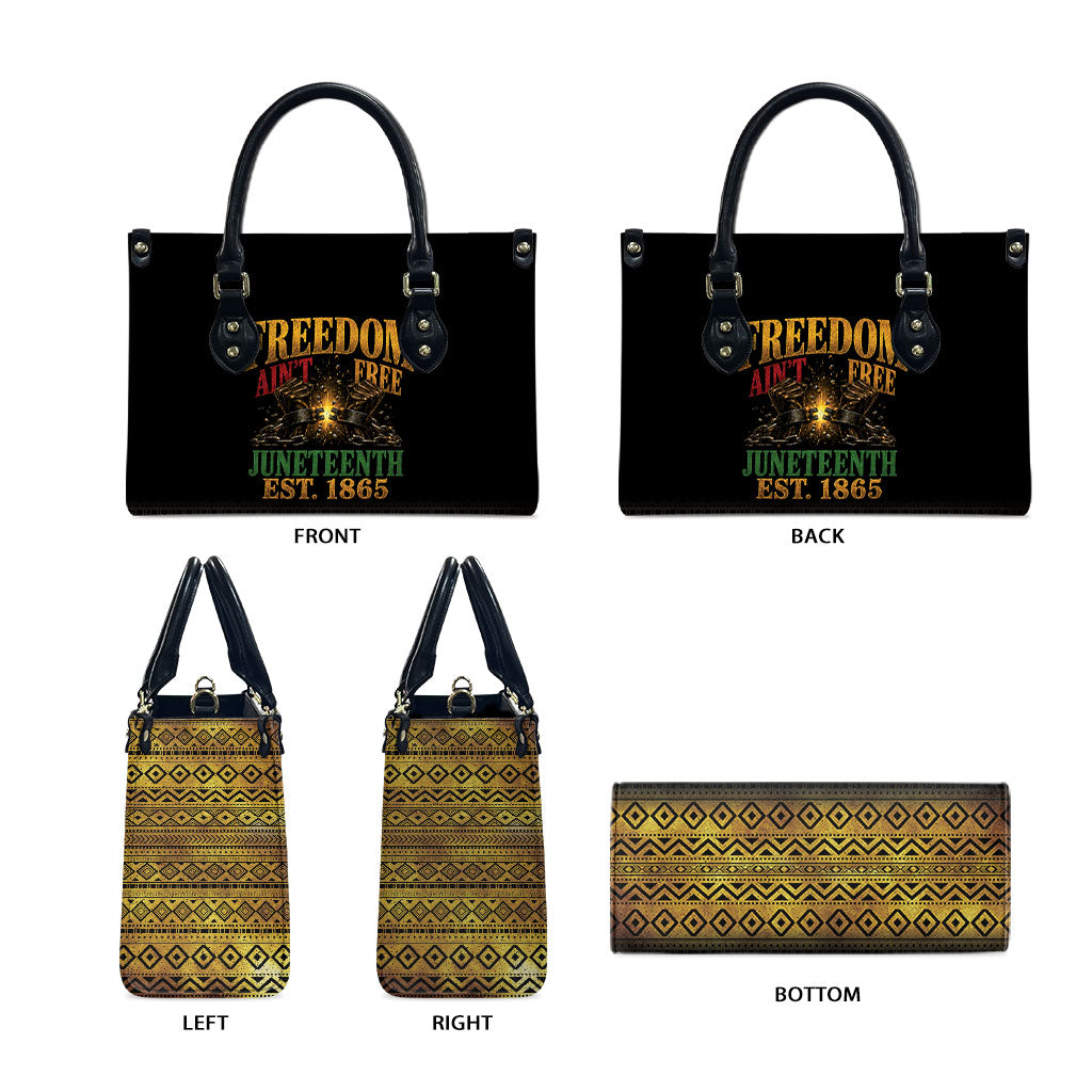 Juneteenth 1865 Leather Bag Freedom Ain't Free