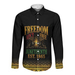 Juneteenth 1865 Long Sleeve Button Shirt Freedom Ain't Free