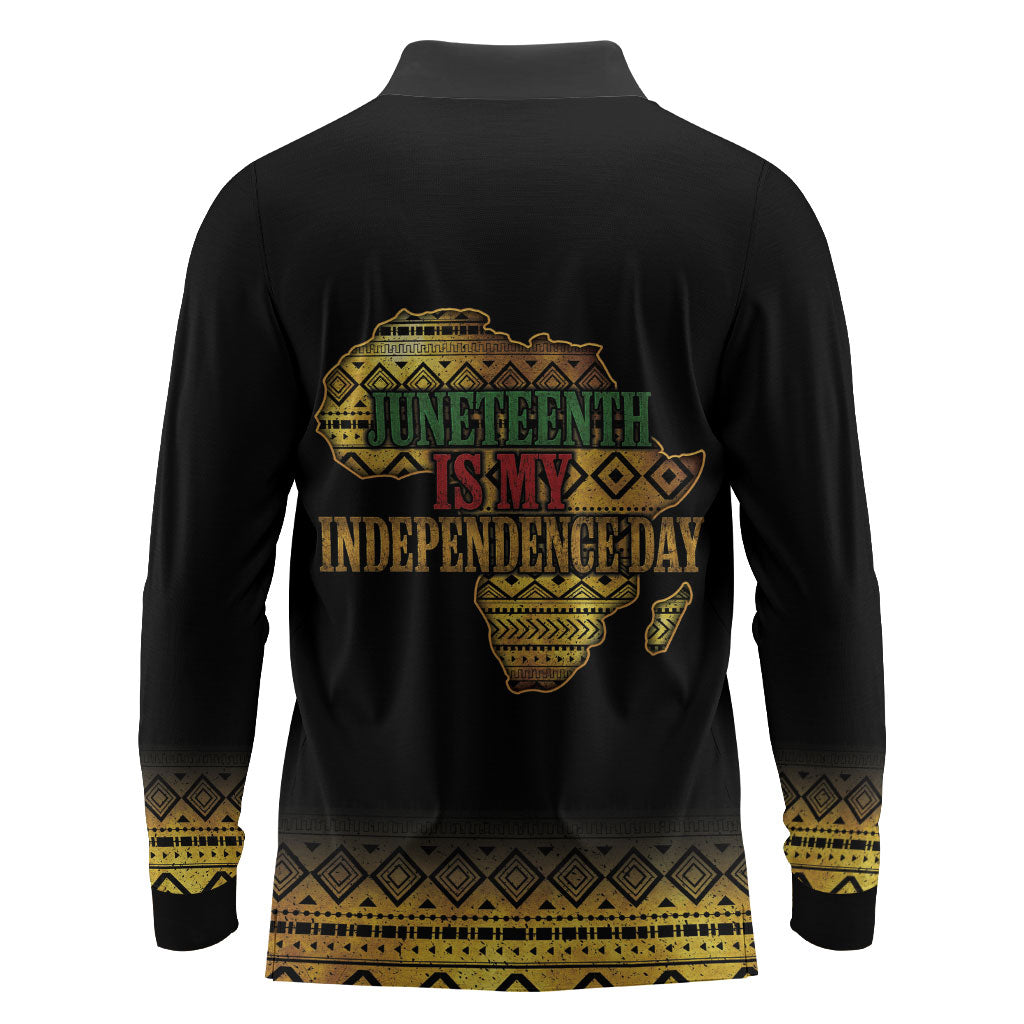 Juneteenth 1865 Long Sleeve Polo Shirt Freedom Ain't Free