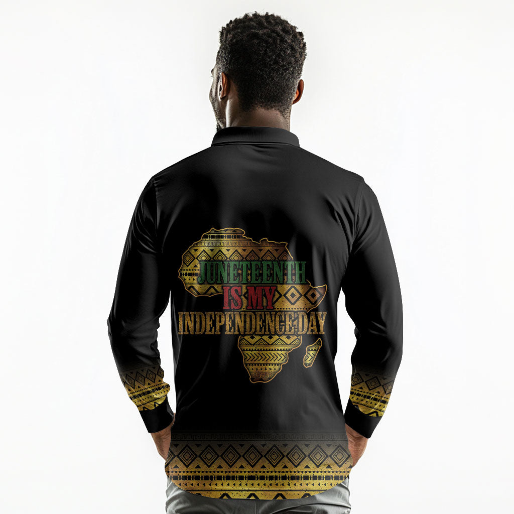 Juneteenth 1865 Long Sleeve Polo Shirt Freedom Ain't Free