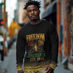 Juneteenth 1865 Long Sleeve Shirt Freedom Ain't Free