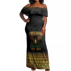Juneteenth 1865 Off Shoulder Maxi Dress Freedom Ain't Free