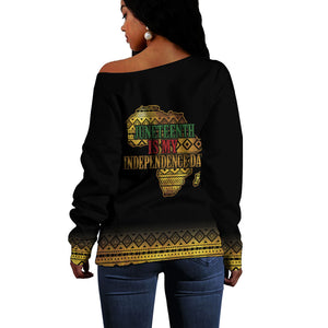 Juneteenth 1865 Off Shoulder Sweater Freedom Ain't Free