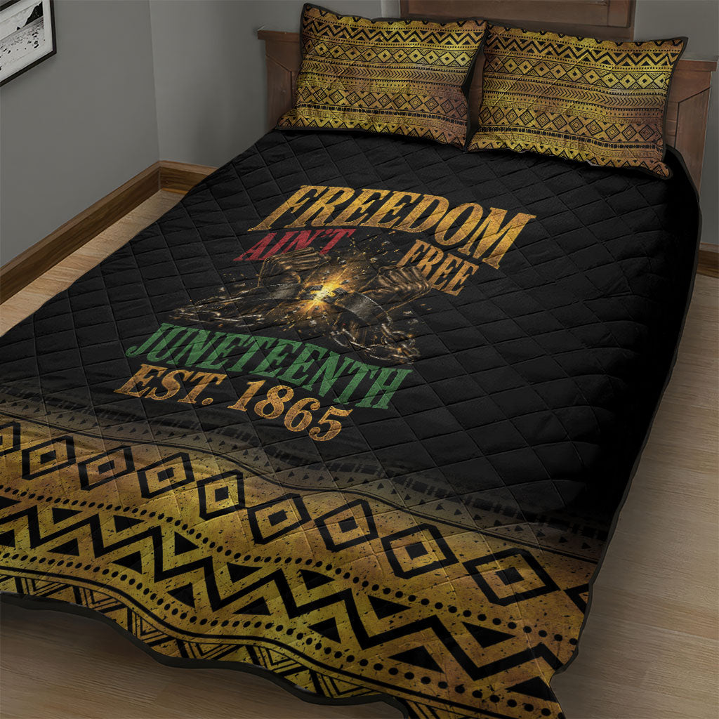 Juneteenth 1865 Quilt Bed Set Freedom Ain't Free