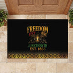 Juneteenth 1865 Rubber Doormat Freedom Ain't Free