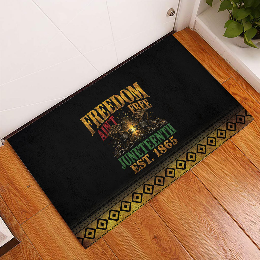 Juneteenth 1865 Rubber Doormat Freedom Ain't Free