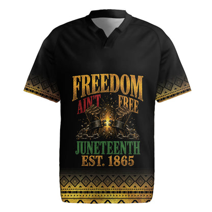 Juneteenth 1865 Rugby Jersey Freedom Ain't Free