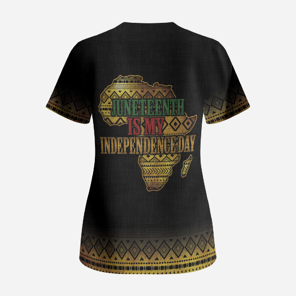 Juneteenth 1865 Scrub Top Freedom Ain't Free