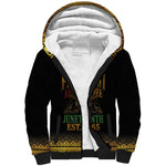 Juneteenth 1865 Sherpa Hoodie Freedom Ain't Free