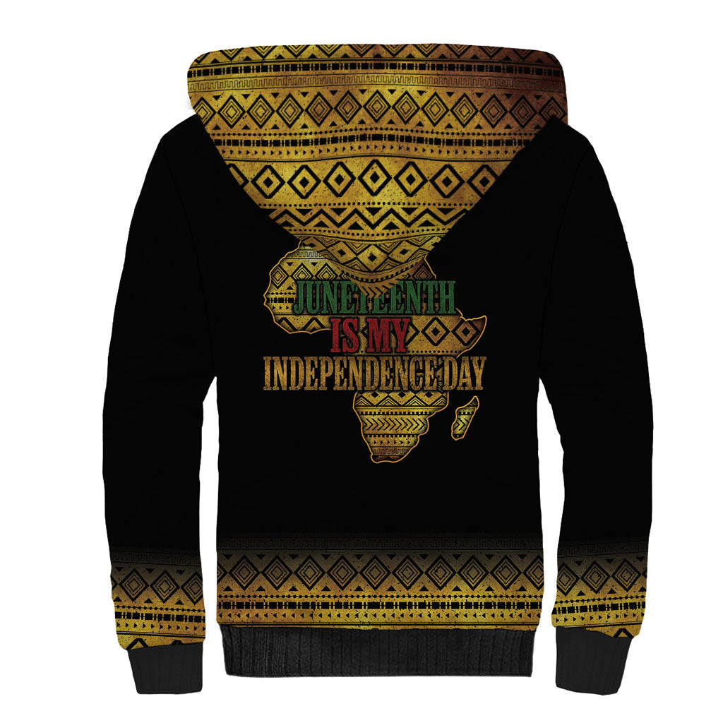 Juneteenth 1865 Sherpa Hoodie Freedom Ain't Free
