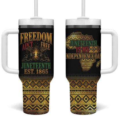Juneteenth 1865 Tumbler With Handle Freedom Ain't Free