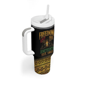 Juneteenth 1865 Tumbler With Handle Freedom Ain't Free