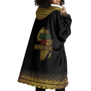 Juneteenth 1865 Wearable Blanket Hoodie Freedom Ain't Free