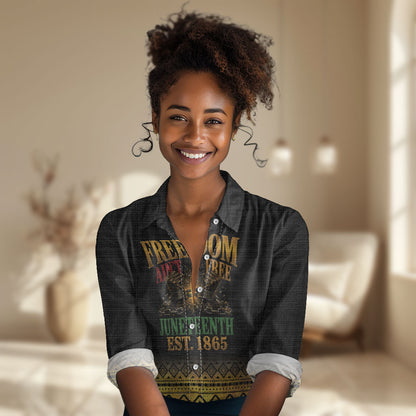 Juneteenth 1865 Women Casual Shirt Freedom Ain't Free