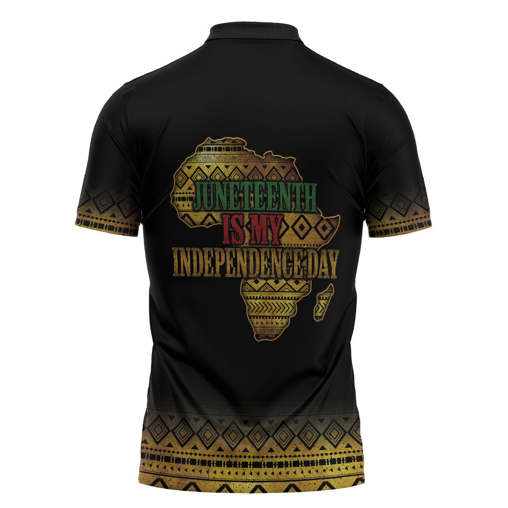 Juneteenth 1865 Zipper Polo Shirt Freedom Ain't Free