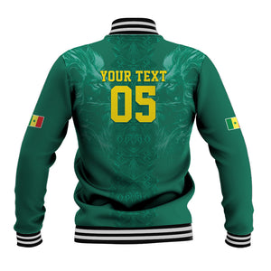 Custom Senegal Football Baseball Jacket Lions Of Teranga Sporty Style