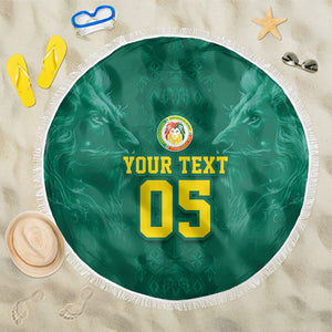 Custom Senegal Football Beach Blanket Lions Of Teranga Sporty Style