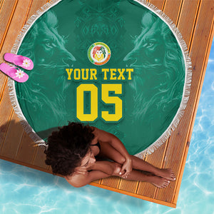 Custom Senegal Football Beach Blanket Lions Of Teranga Sporty Style
