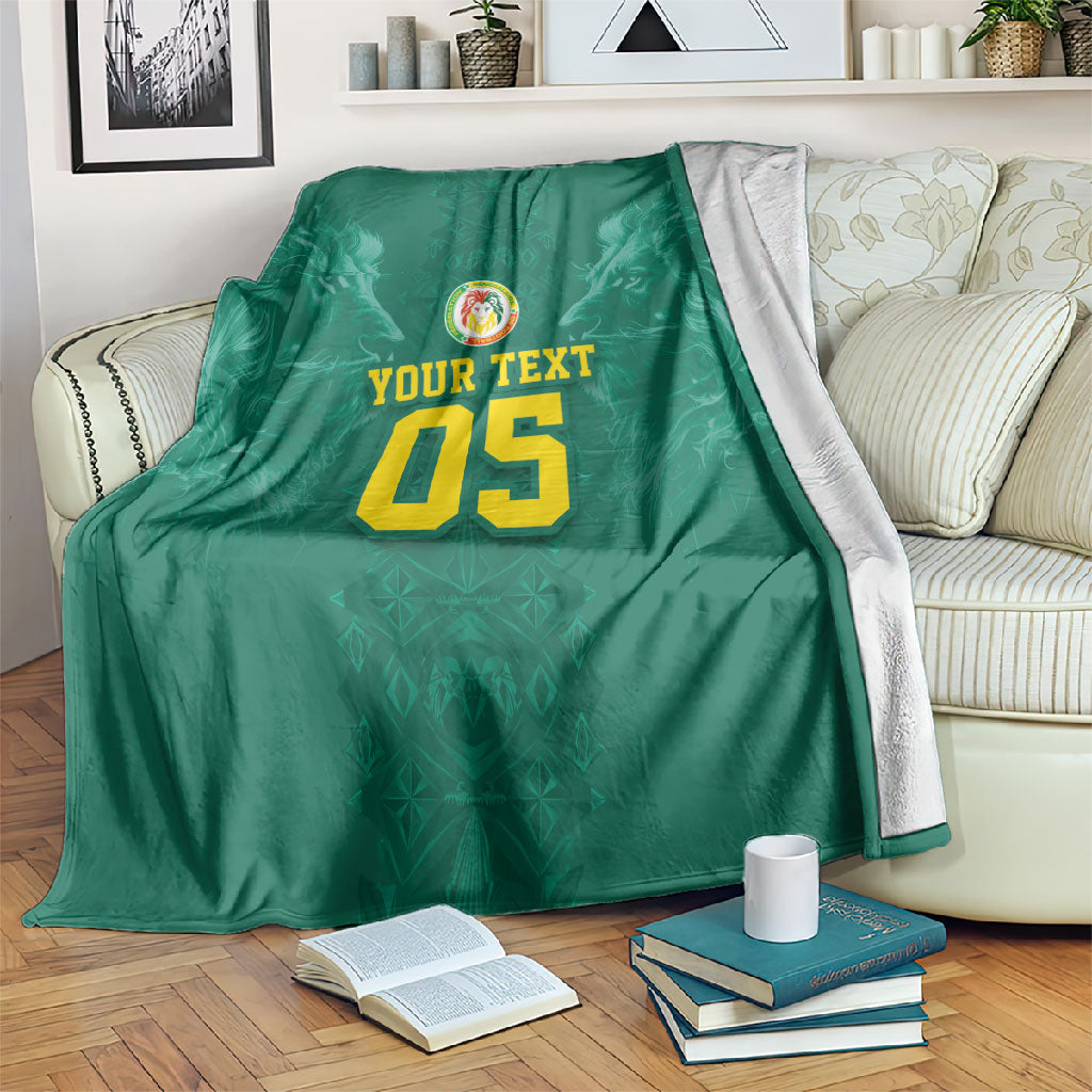 Custom Senegal Football Blanket Lions Of Teranga Sporty Style
