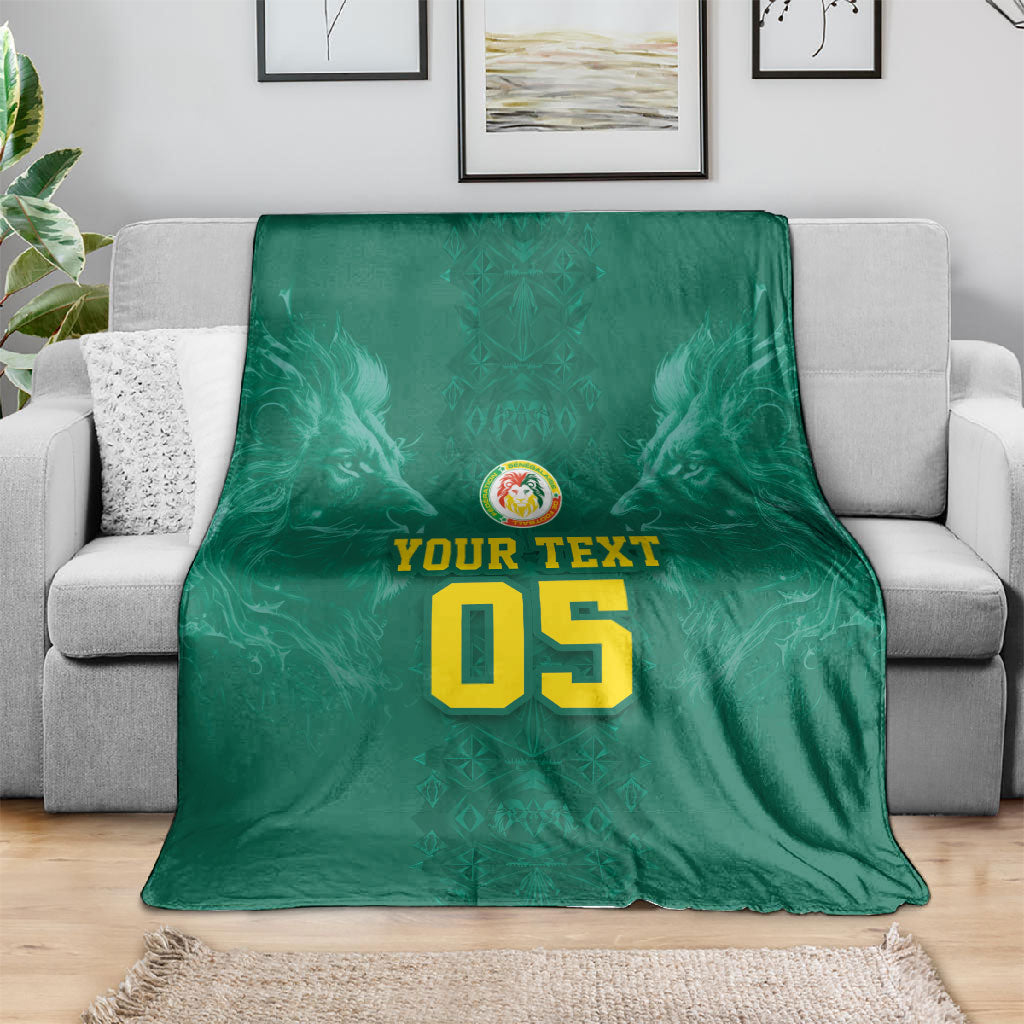Custom Senegal Football Blanket Lions Of Teranga Sporty Style