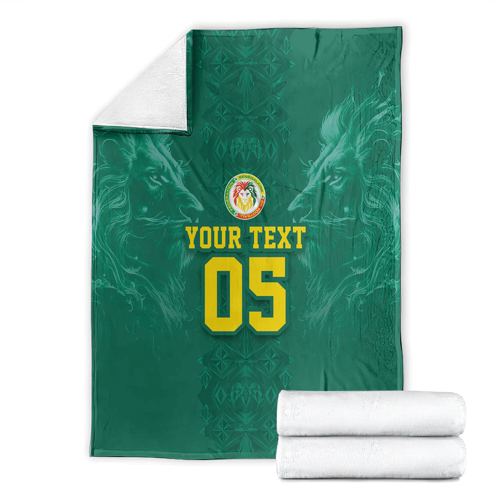 Custom Senegal Football Blanket Lions Of Teranga Sporty Style