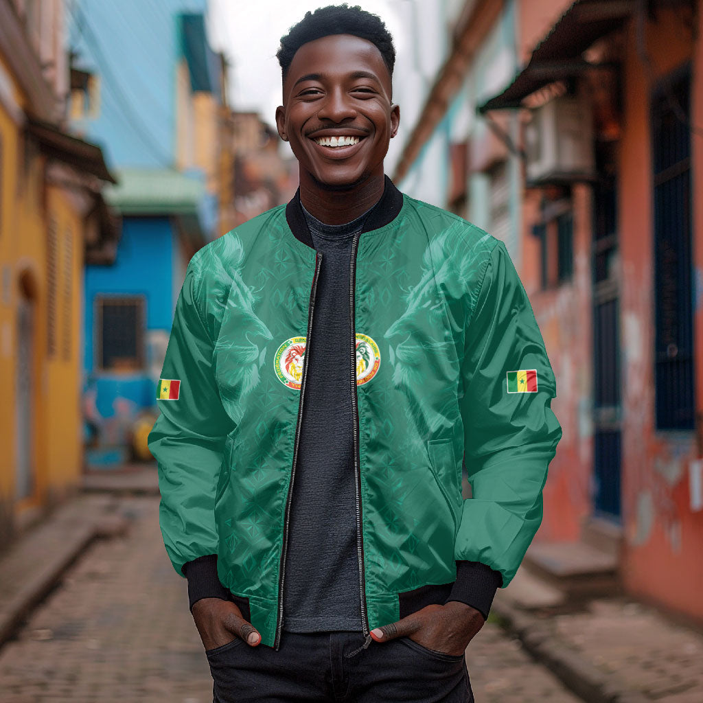 Custom Senegal Football Bomber Jacket Lions Of Teranga Sporty Style