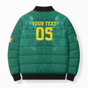 Custom Senegal Football Bomber Puffer Jacket Lions Of Teranga Sporty Style
