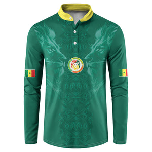 Custom Senegal Football Button Sweatshirt Lions Of Teranga Sporty Style