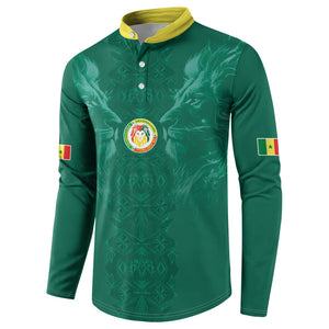 Custom Senegal Football Button Sweatshirt Lions Of Teranga Sporty Style