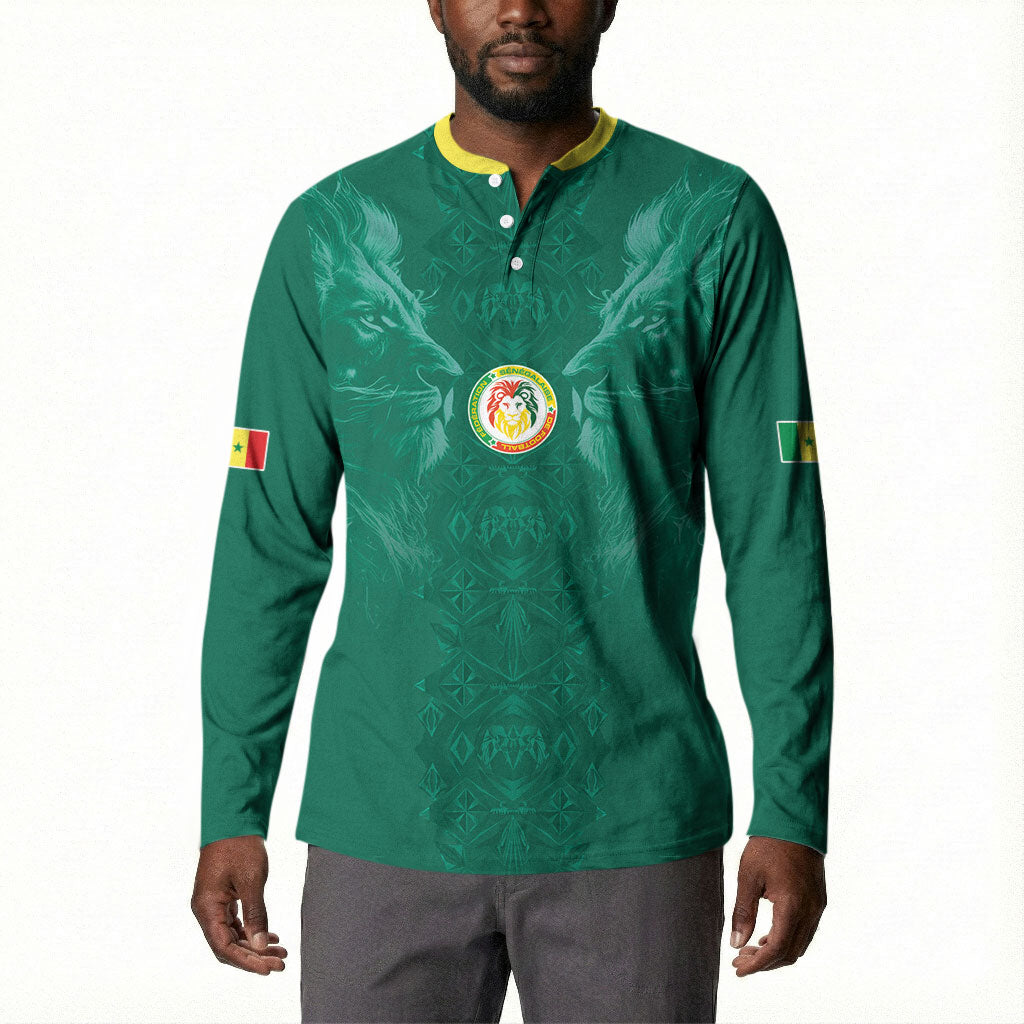 Custom Senegal Football Button Sweatshirt Lions Of Teranga Sporty Style