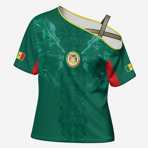 Custom Senegal Football Cross Shoulder Shirt Lions Of Teranga Sporty Style