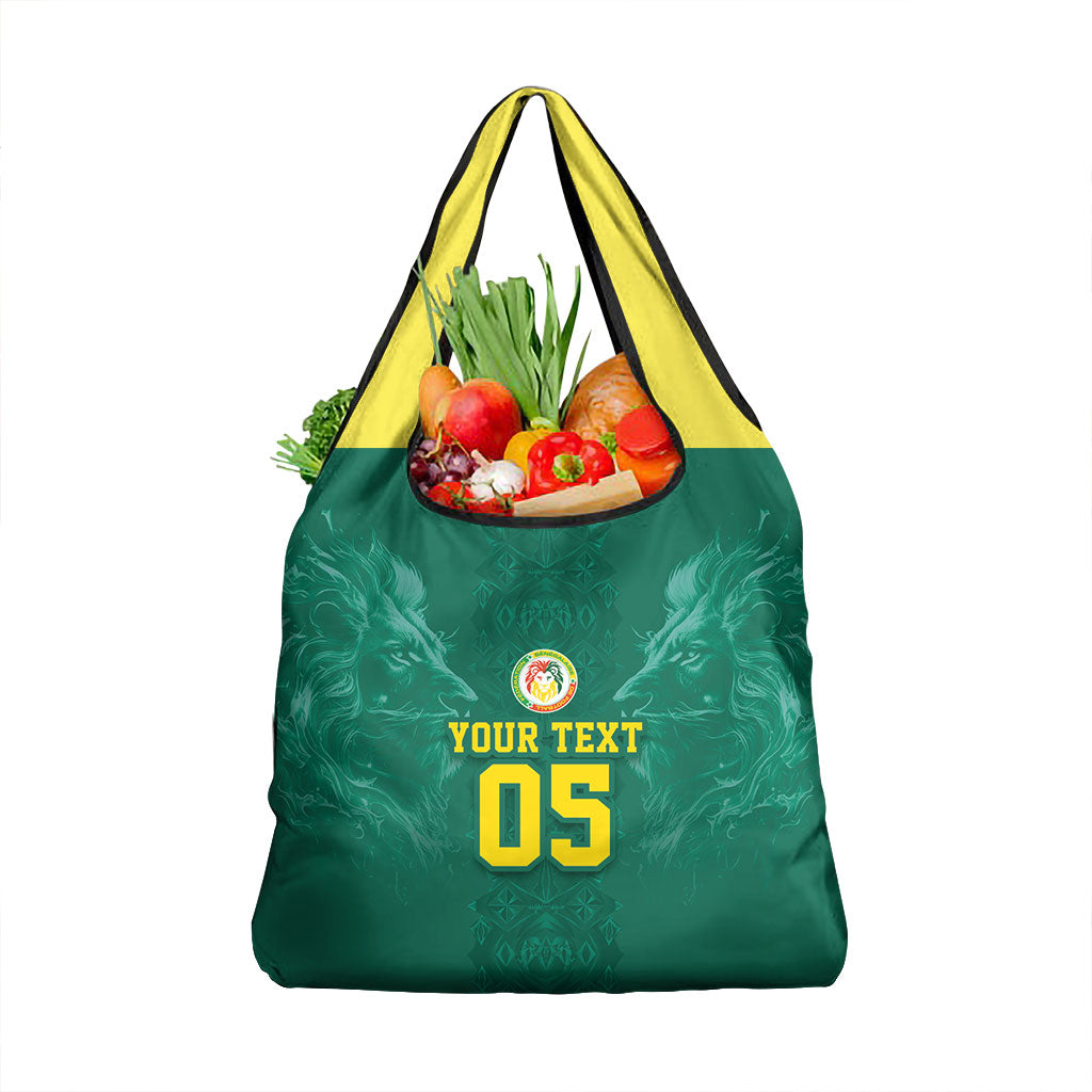 Custom Senegal Football Grocery Bag Lions Of Teranga Sporty Style