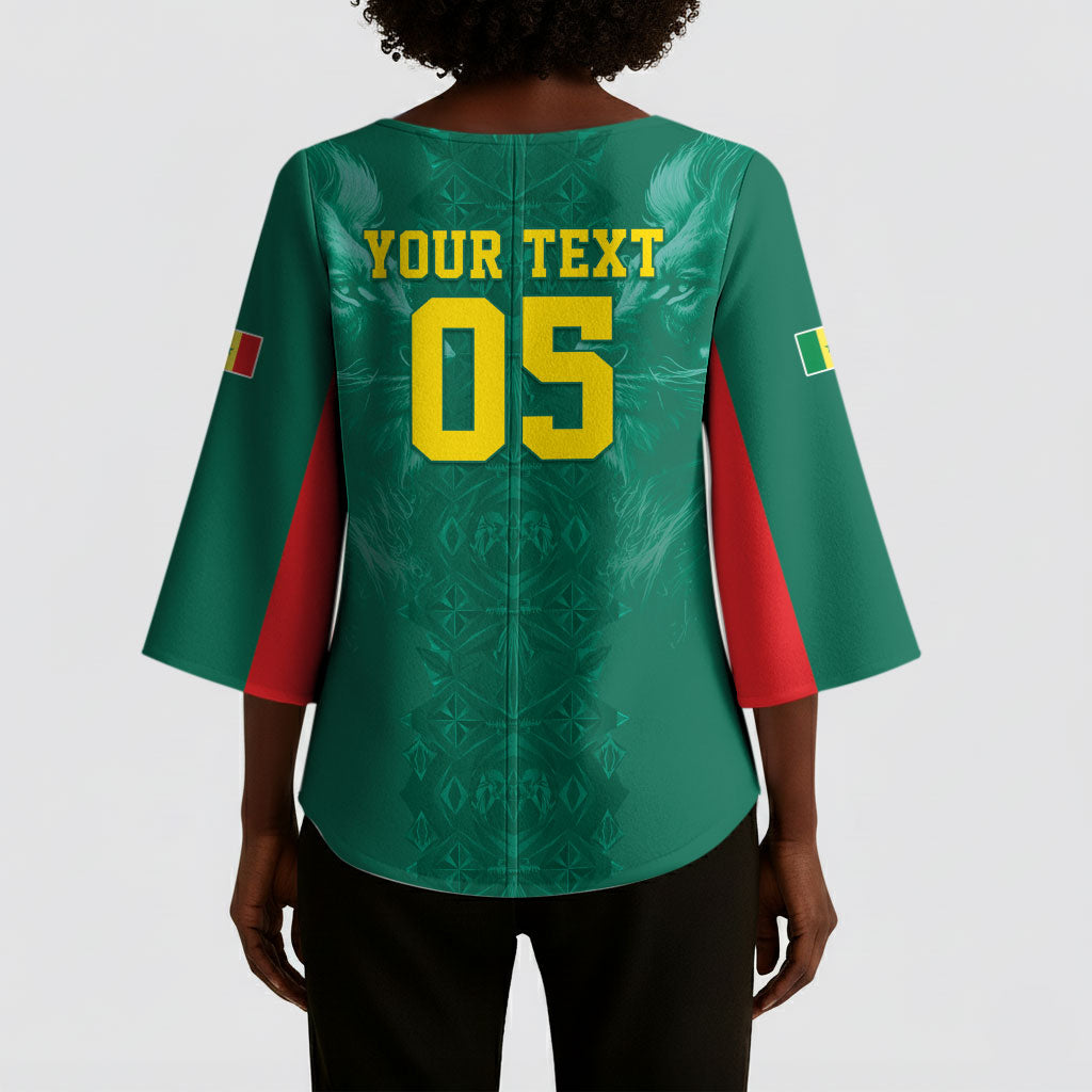 Custom Senegal Football Kimono Sleeve Blouse Lions Of Teranga Sporty Style