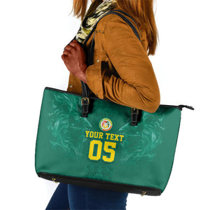 Custom Senegal Football Leather Tote Bag Lions Of Teranga Sporty Style