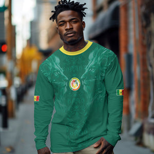 Custom Senegal Football Long Sleeve Shirt Lions Of Teranga Sporty Style