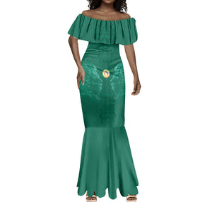 Custom Senegal Football Mermaid Dress Lions Of Teranga Sporty Style